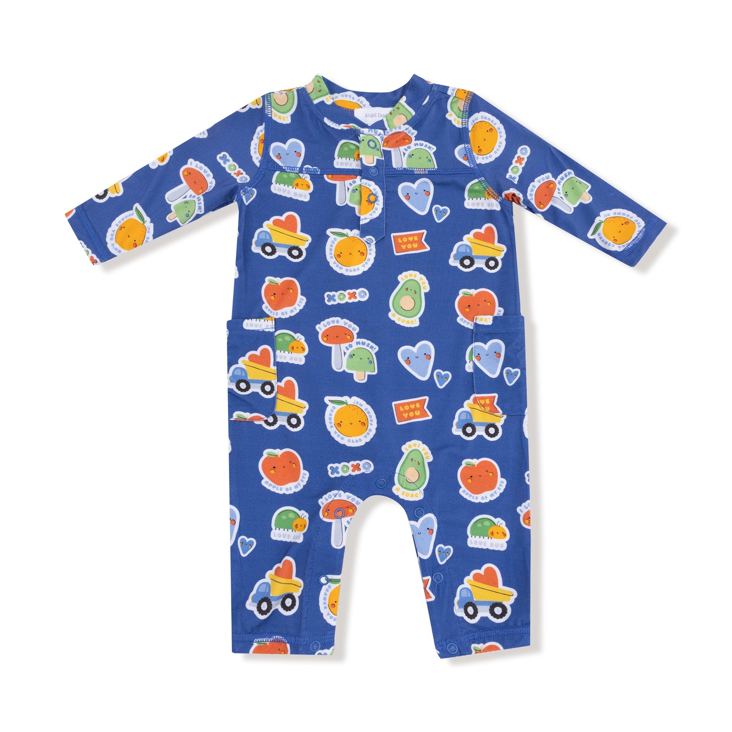 Uni Romper in our  My Funny Valentine - Blue print from Angel Dear