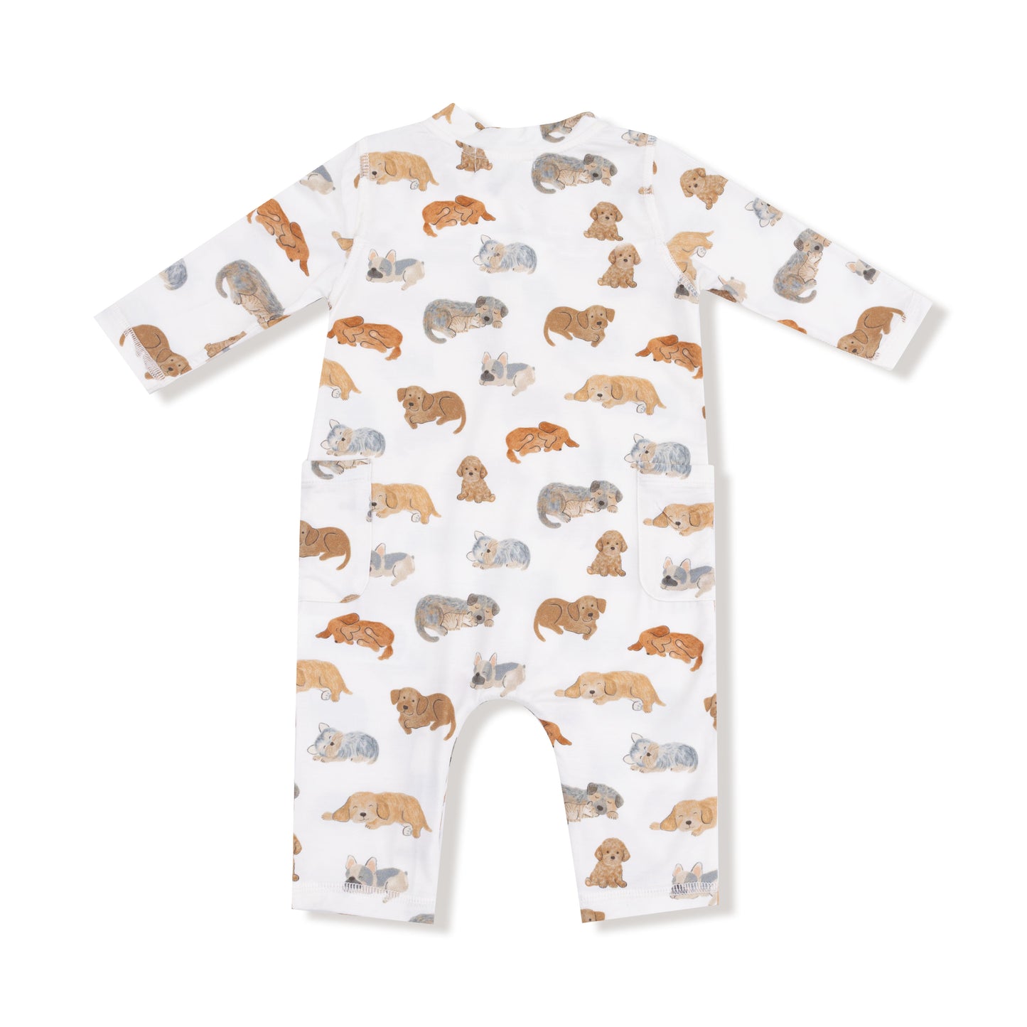 Uni Romper in our  Napping Puppies print from Angel Dear