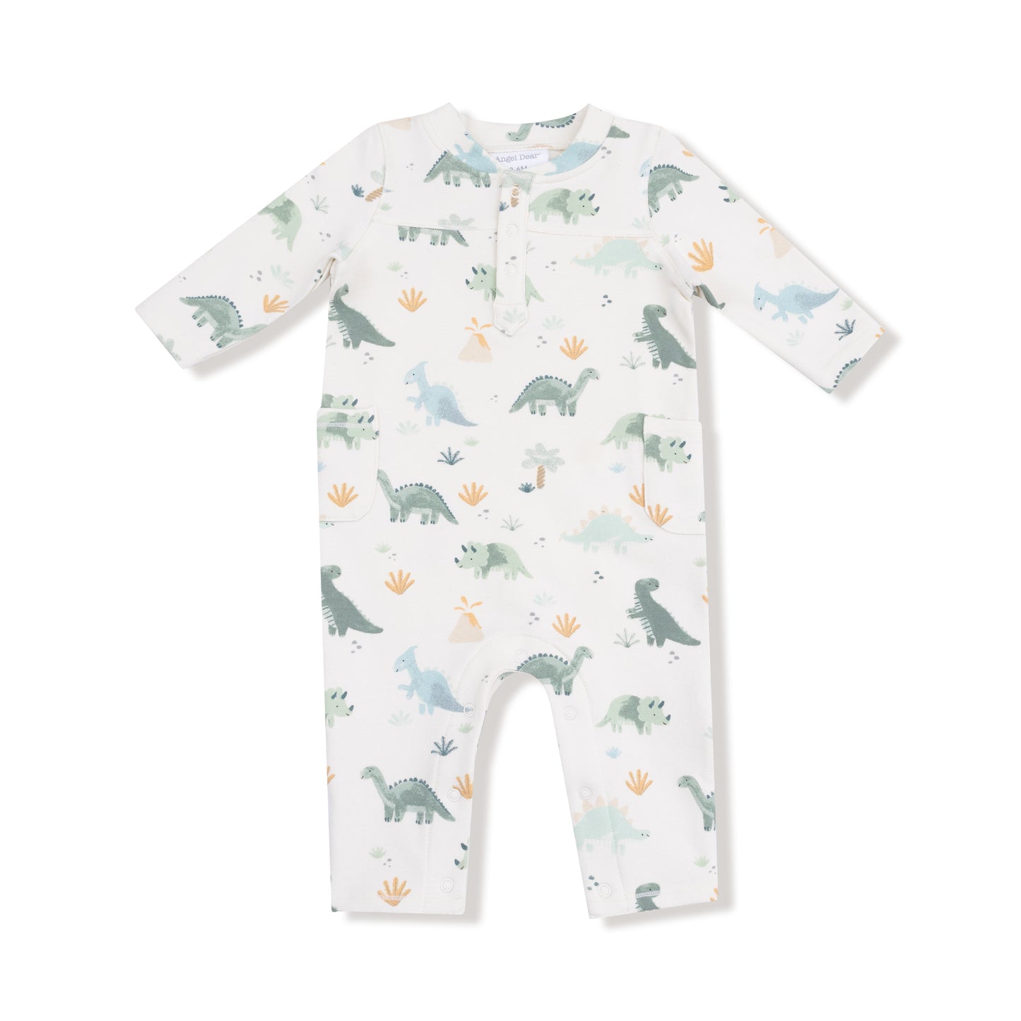 Uni Romper in our  Soft Dinos - Green print from Angel Dear