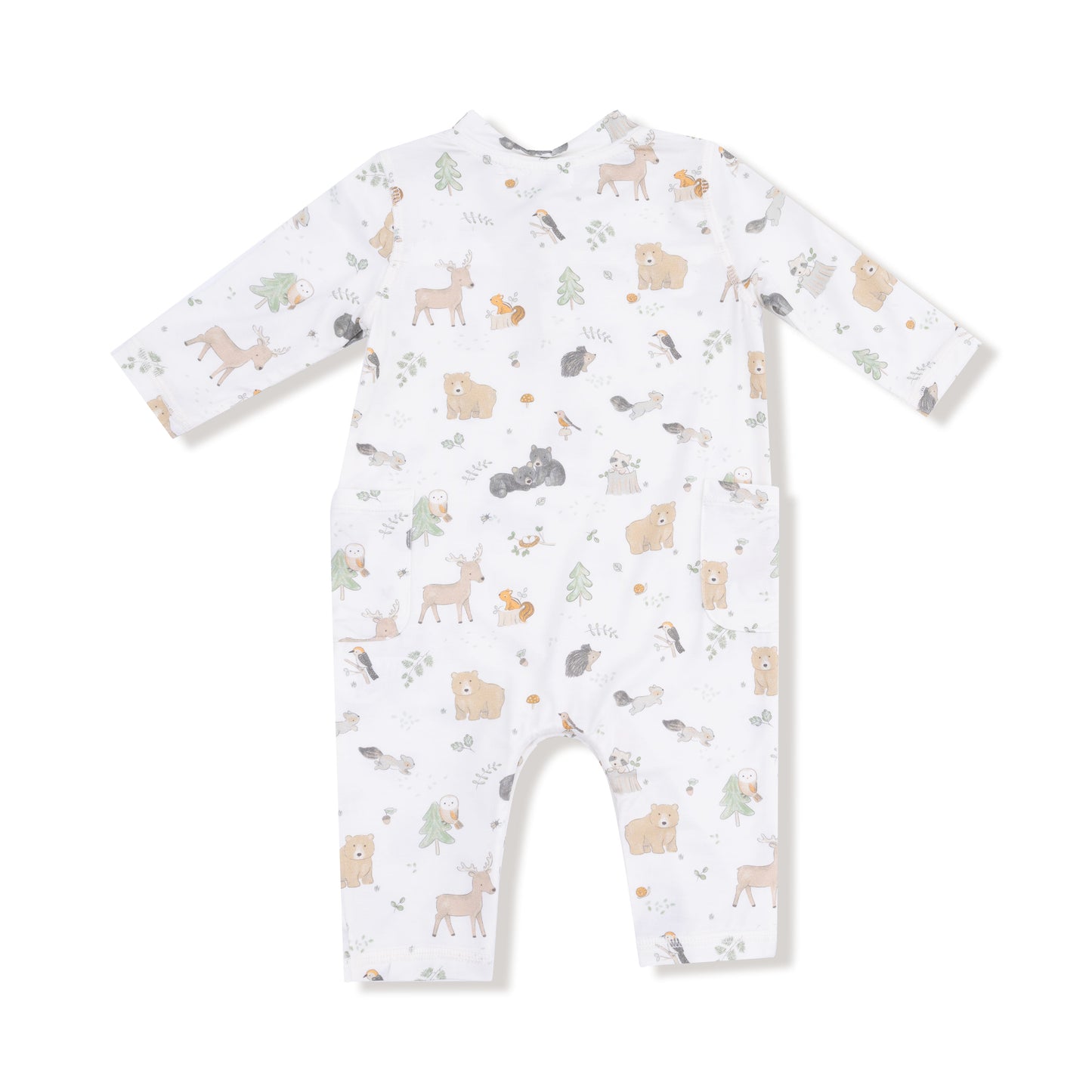 Uni Romper in our  Woodland Babies print from Angel Dear