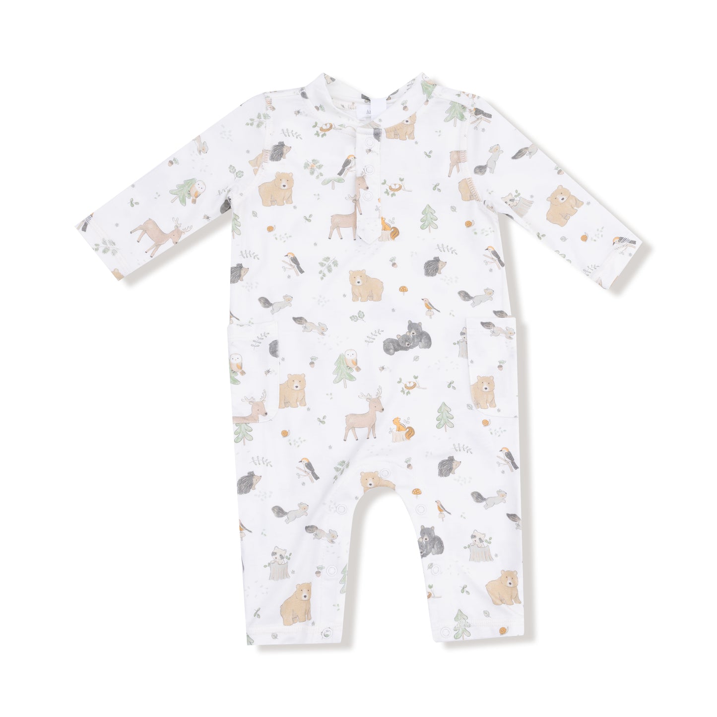 Uni Romper in our  Woodland Babies print from Angel Dear