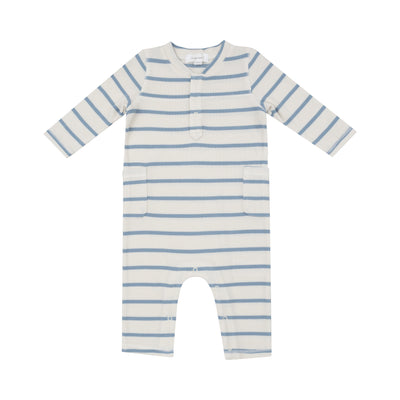 Uni Romper - Modal Rib Stripe - Glacier Lake-Angel Dear