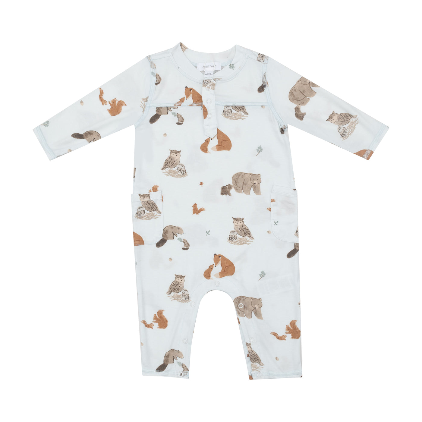 Uni Romper - Mixed Woodland Animals Blue-Angel Dear