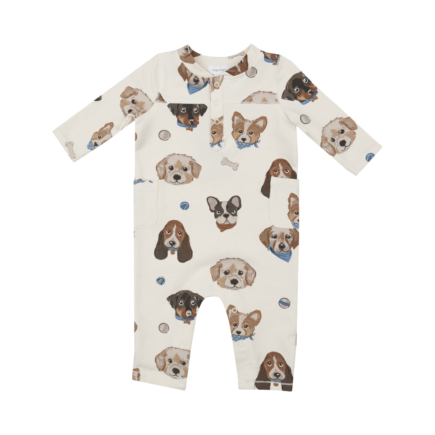 Uni Romper - Vintage Puppy Faces-Angel Dear