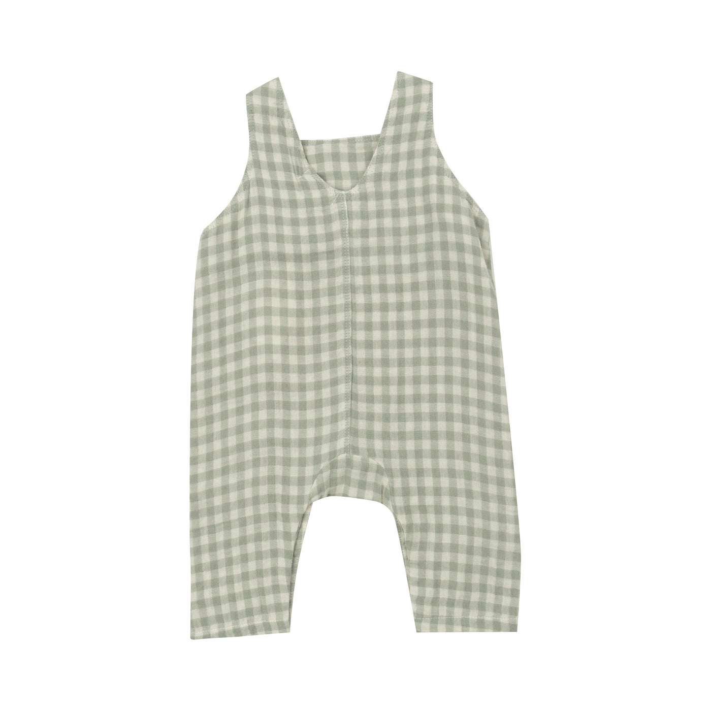 Overalls - Mini Green Gingham-Angel Dear