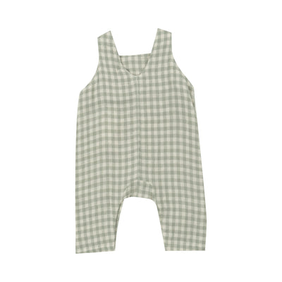 Overalls - Mini Green Gingham-Angel Dear