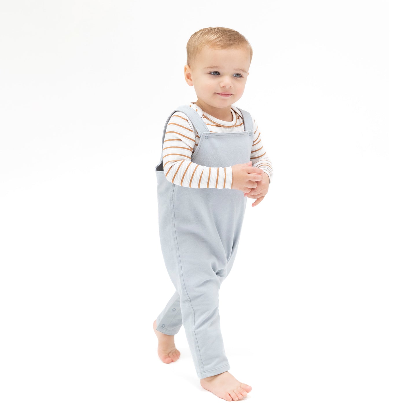 Overalls in our Quarry print from Angel Dear