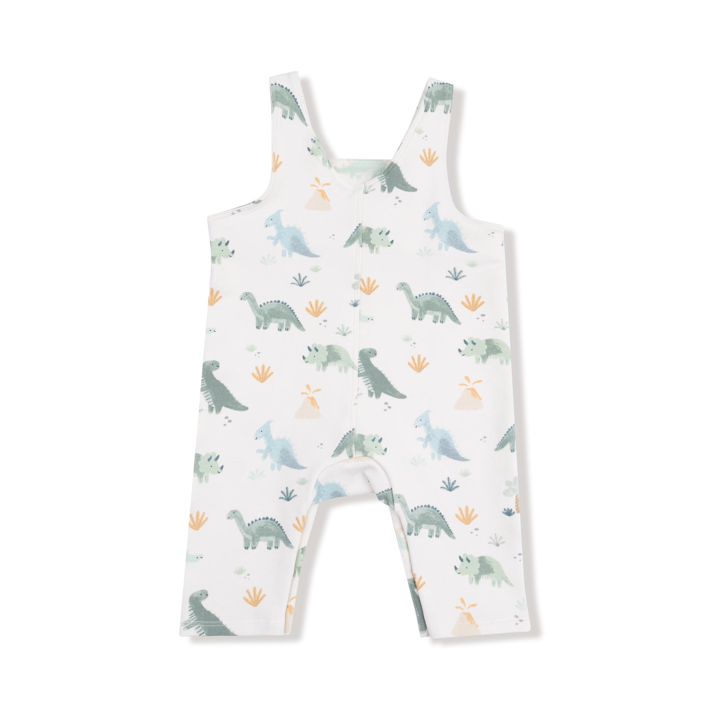 Overalls in our  Soft Dinos - Green print from Angel Dear