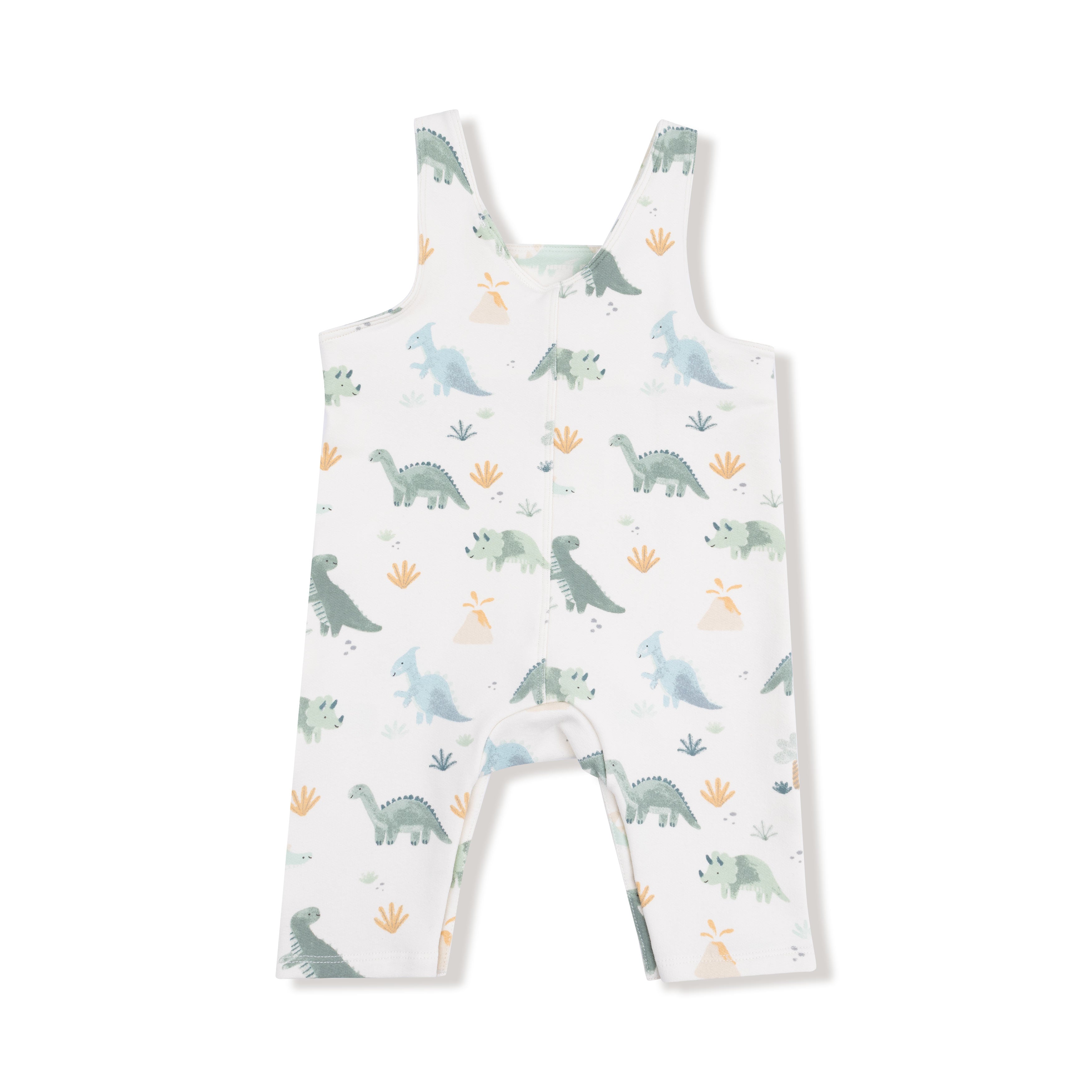 Overalls in our  Soft Dinos - Green print from Angel Dear