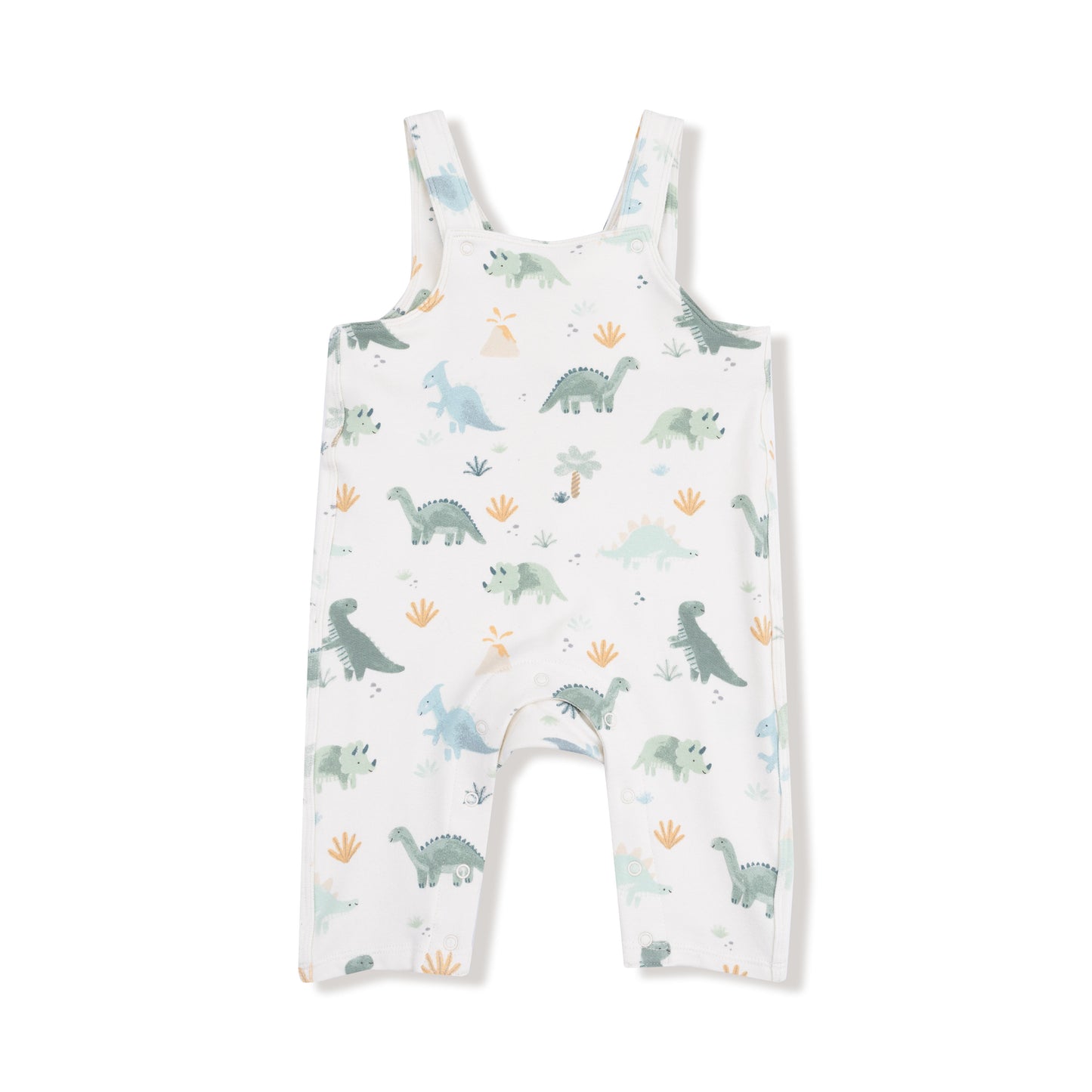 Overalls in our  Soft Dinos - Green print from Angel Dear