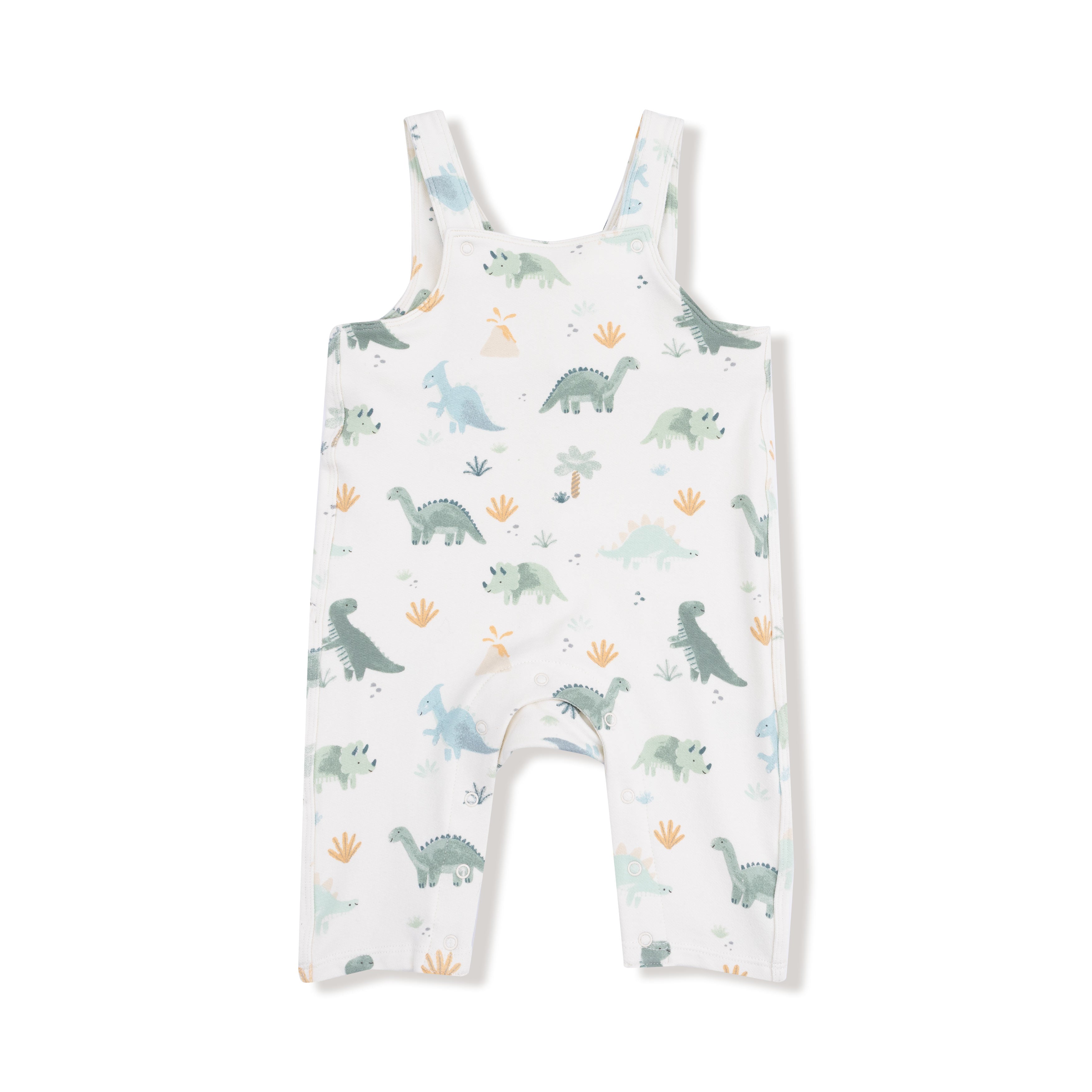 Overalls in our  Soft Dinos - Green print from Angel Dear
