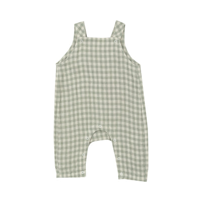 Overalls - Mini Green Gingham-Angel Dear