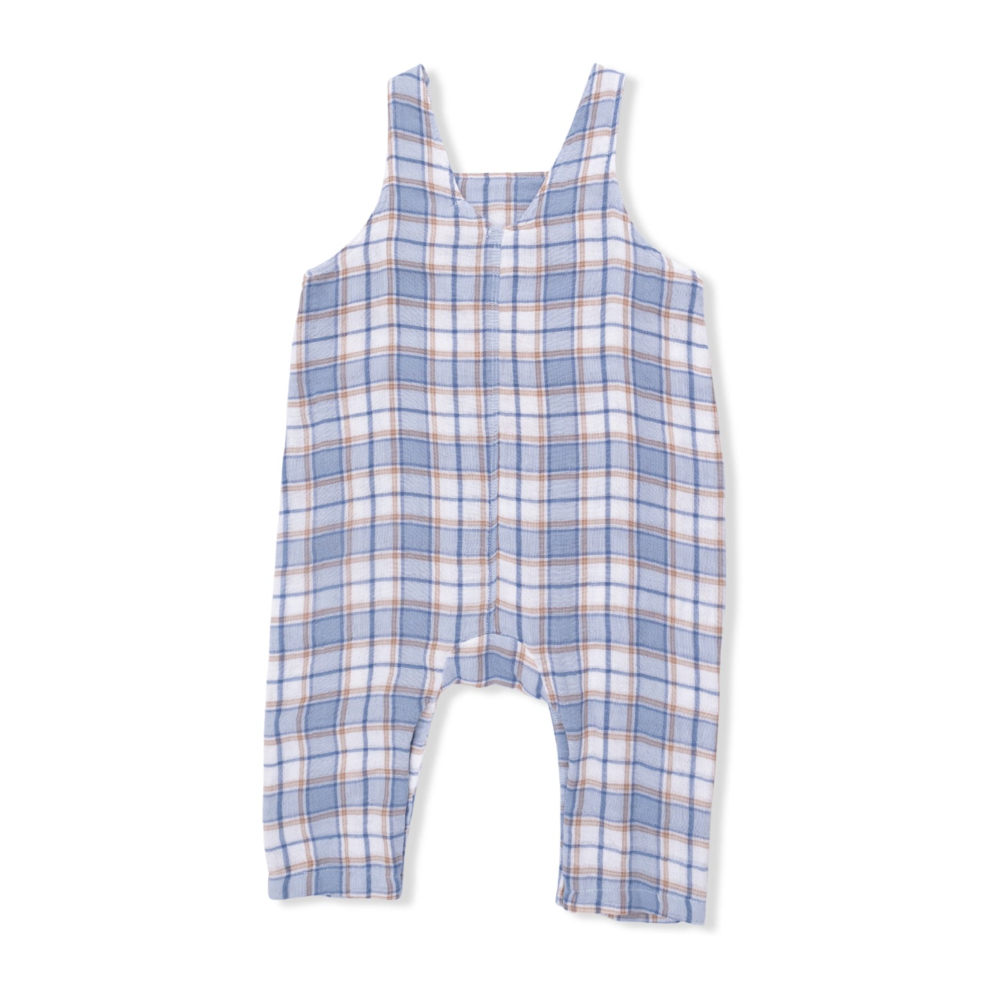 Western Boot Plaid - Crew Neck Tee with Overalls-Angel Dear