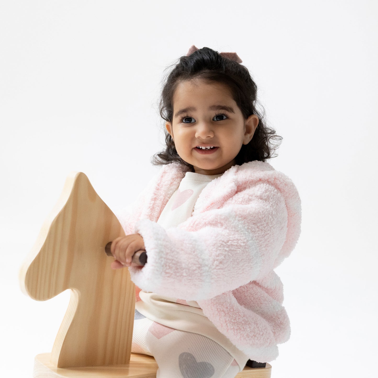 Chenille Hoodie - Pretty Pink & Ivory Stripe-Angel Dear