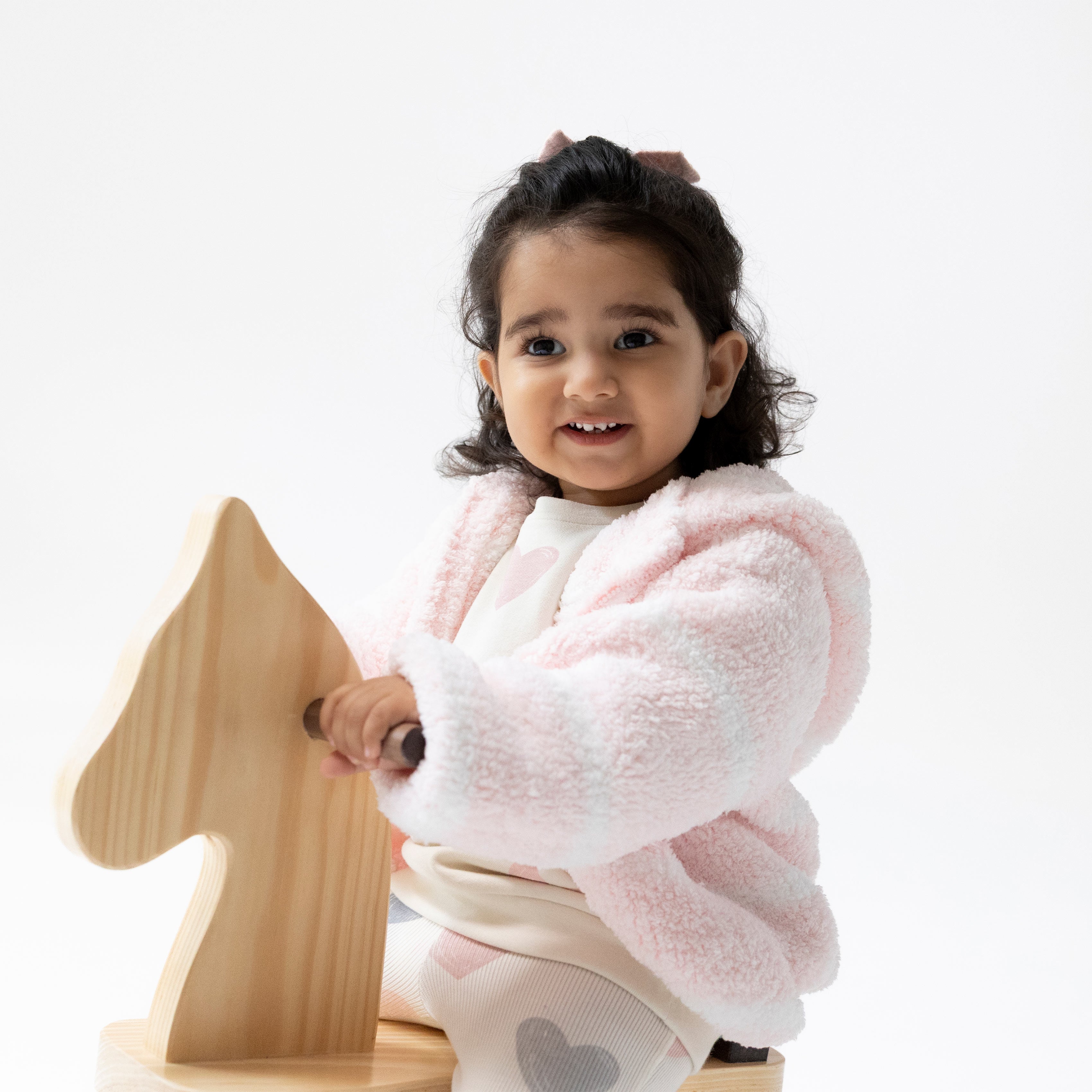 Chenille Hoodie - Pretty Pink & Ivory Stripe-Angel Dear