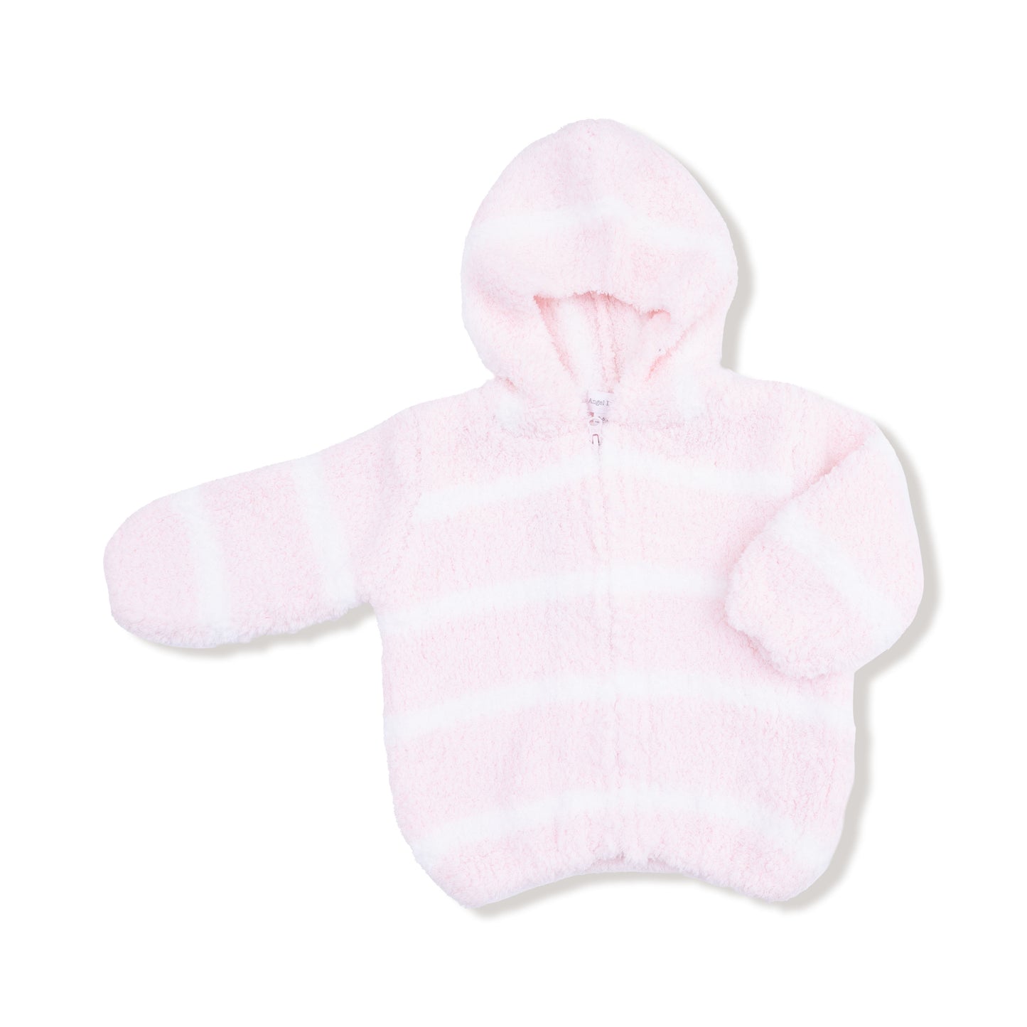 Chenille Hoodie - Pretty Pink & Ivory Stripe-Angel Dear