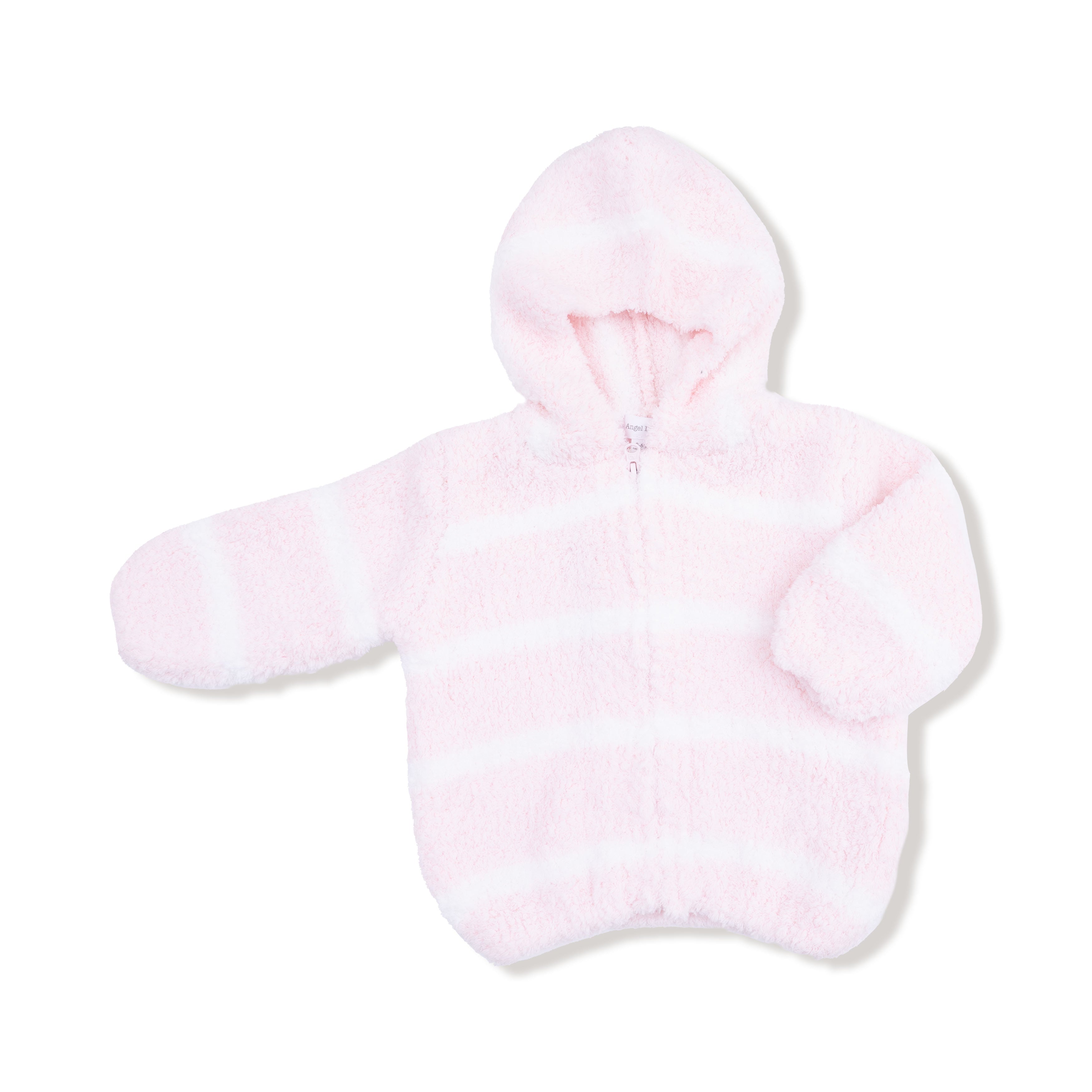 Chenille Hoodie - Pretty Pink & Ivory Stripe-Angel Dear