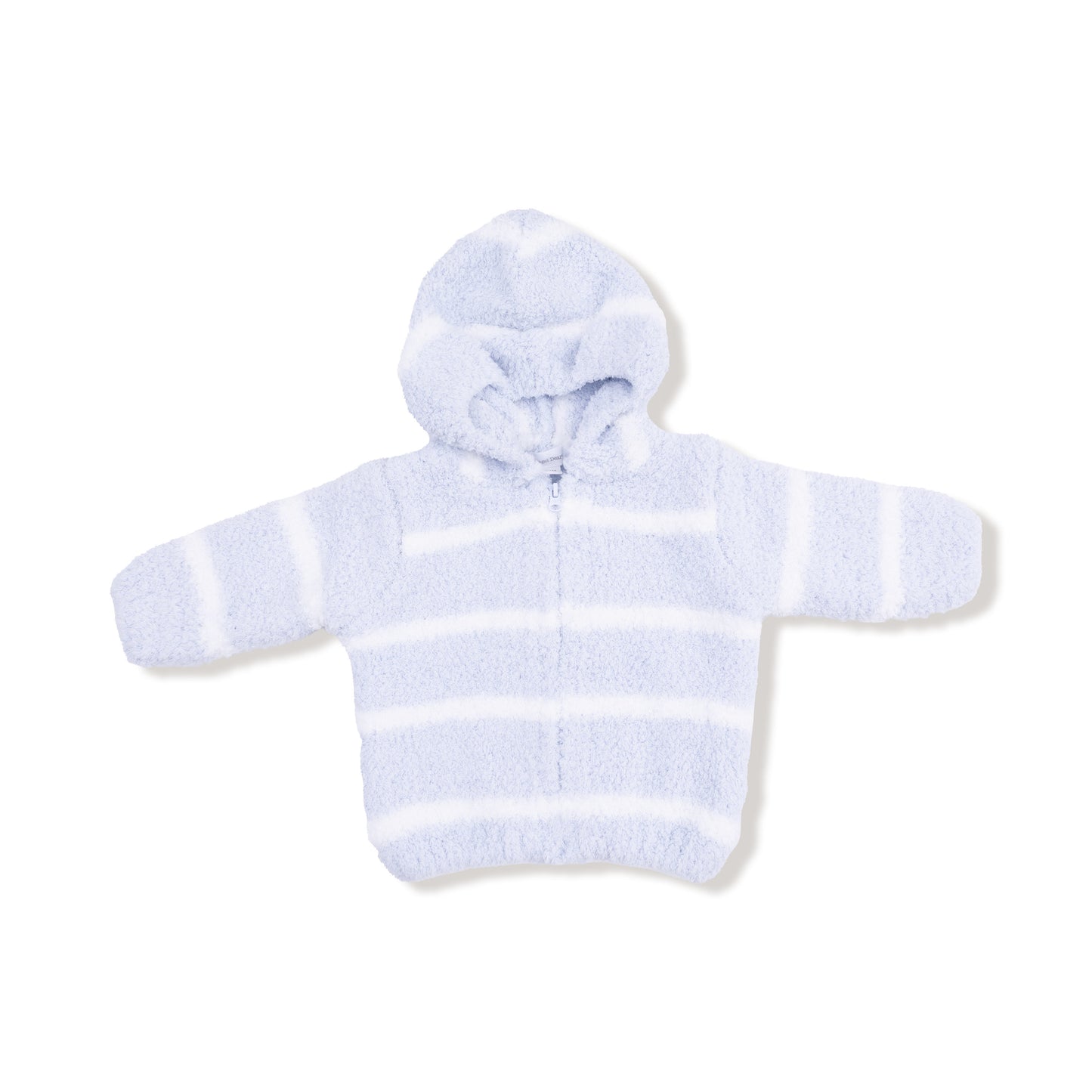 Chenille Hoodie - Light Blue & Ivory Stripe-Angel Dear