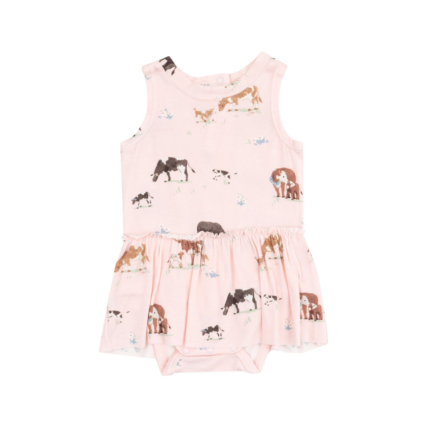 Bodysuit with Skirt - Cow Families Pink