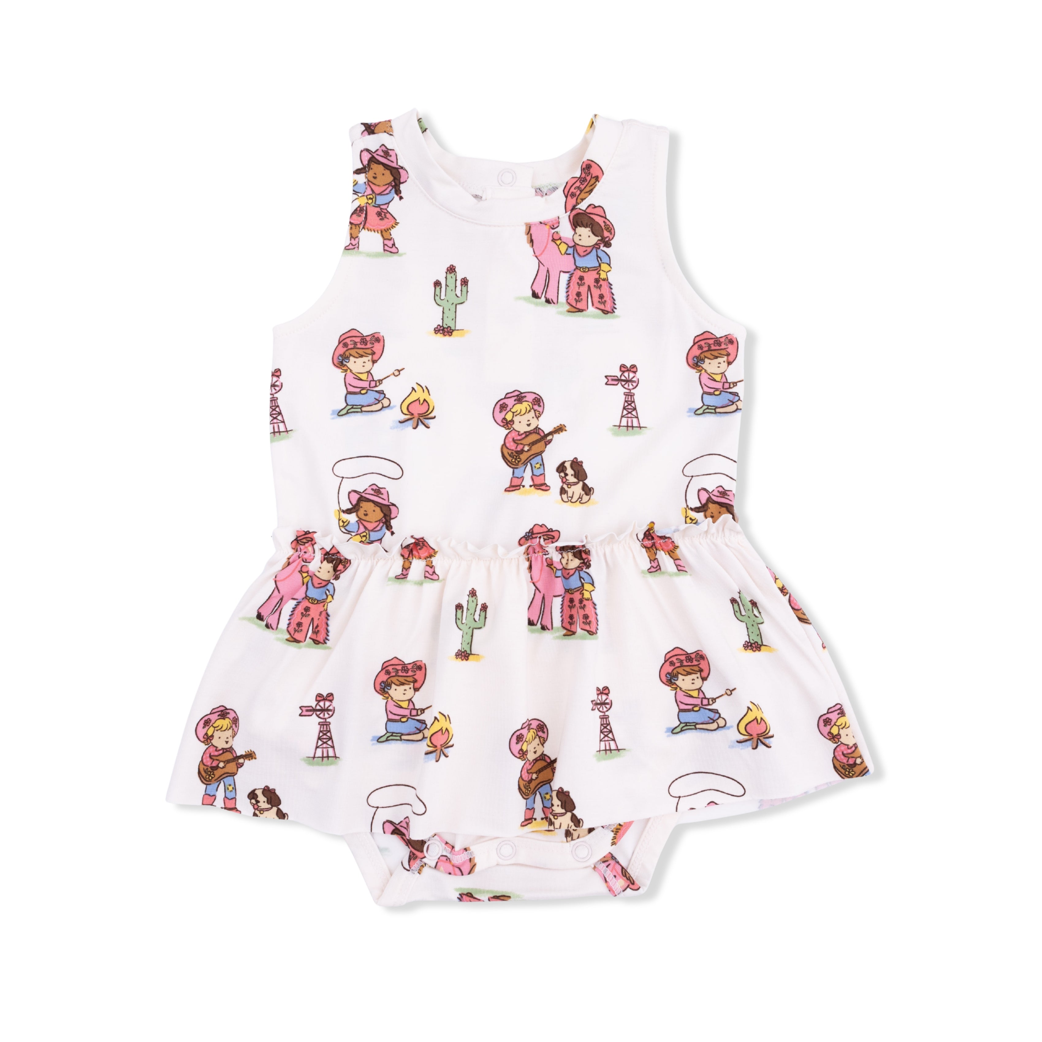 Vintage Cowgirls - Bodysuit with Skirt-Angel Dear