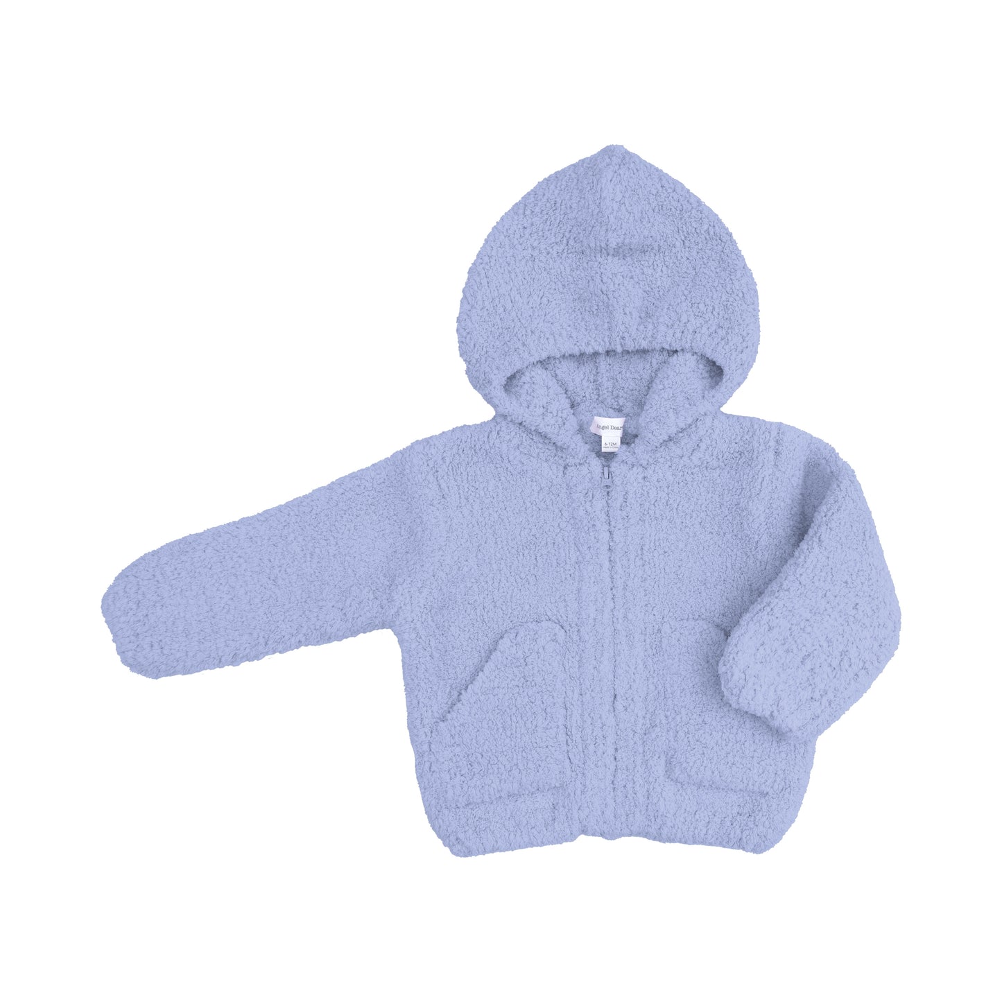 Chenille - Dusty Blue Chenille Hooded Jacket-Angel Dear