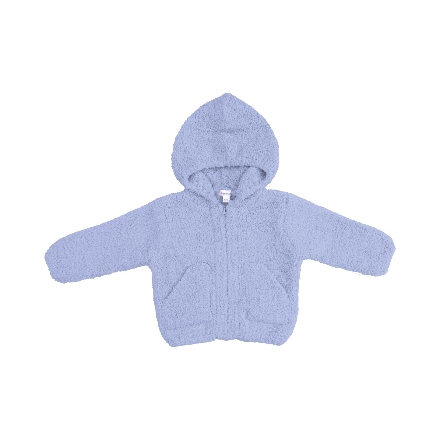 Chenille - Dusty Blue Chenille Hooded Jacket-Angel Dear