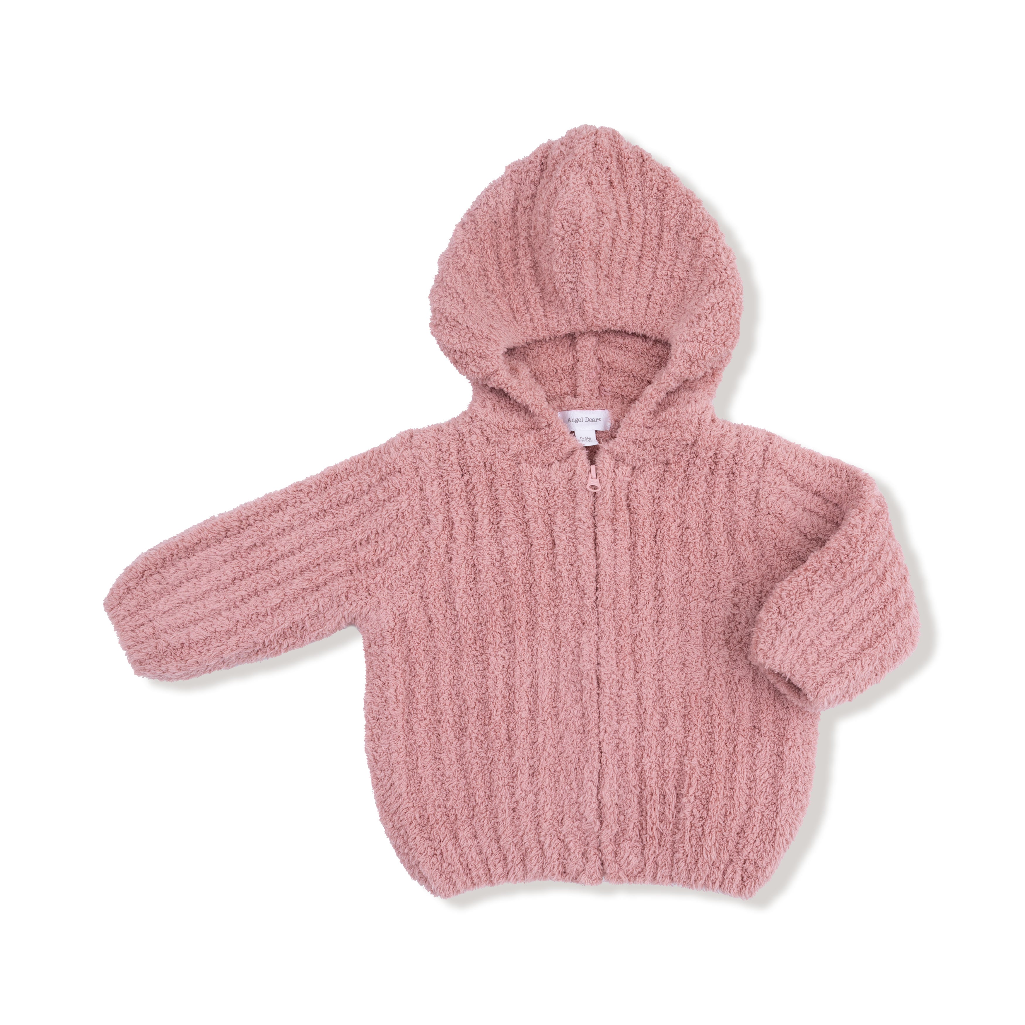 Blush Chenille hooded jacket front image.