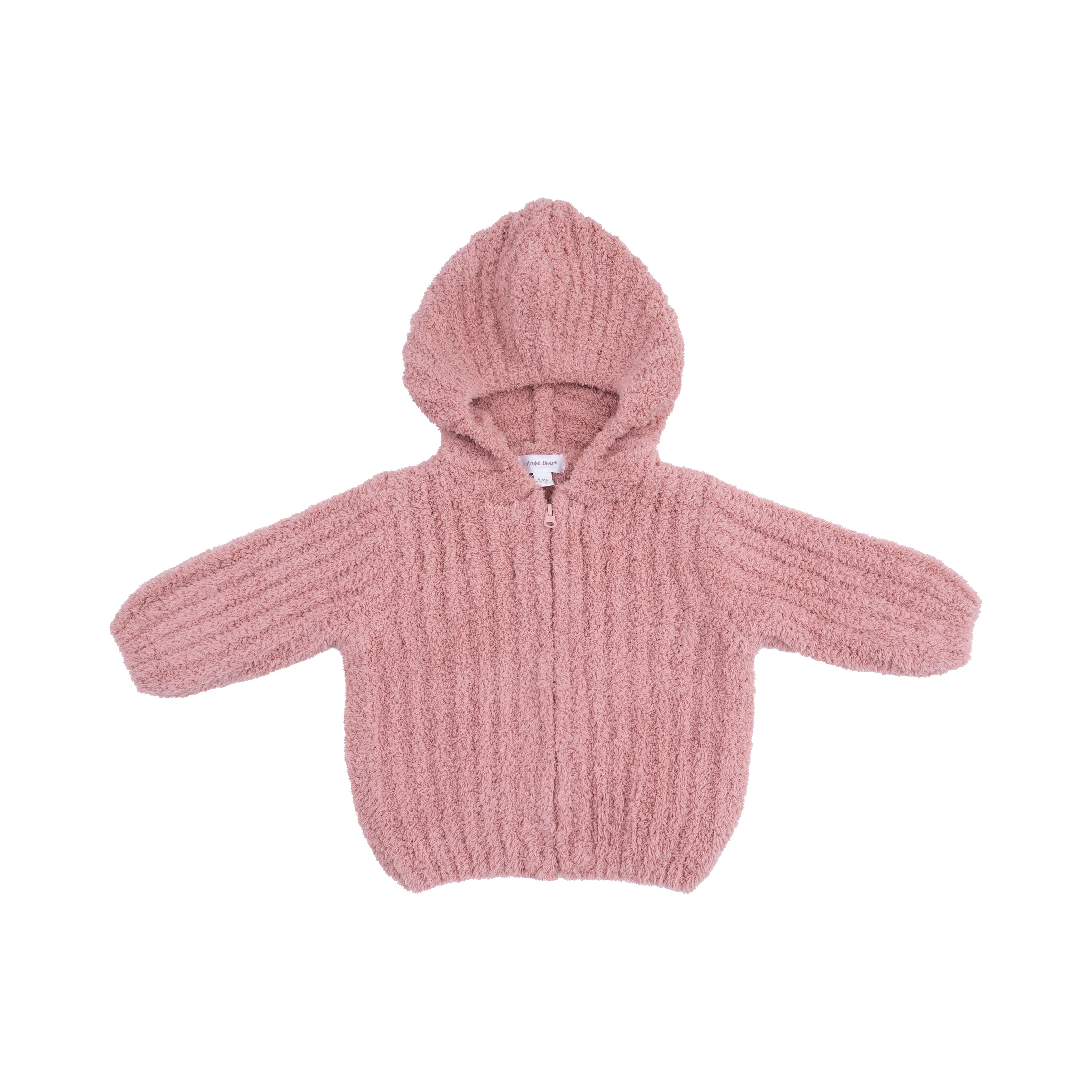 Blush Chenille hooded jacket front image.