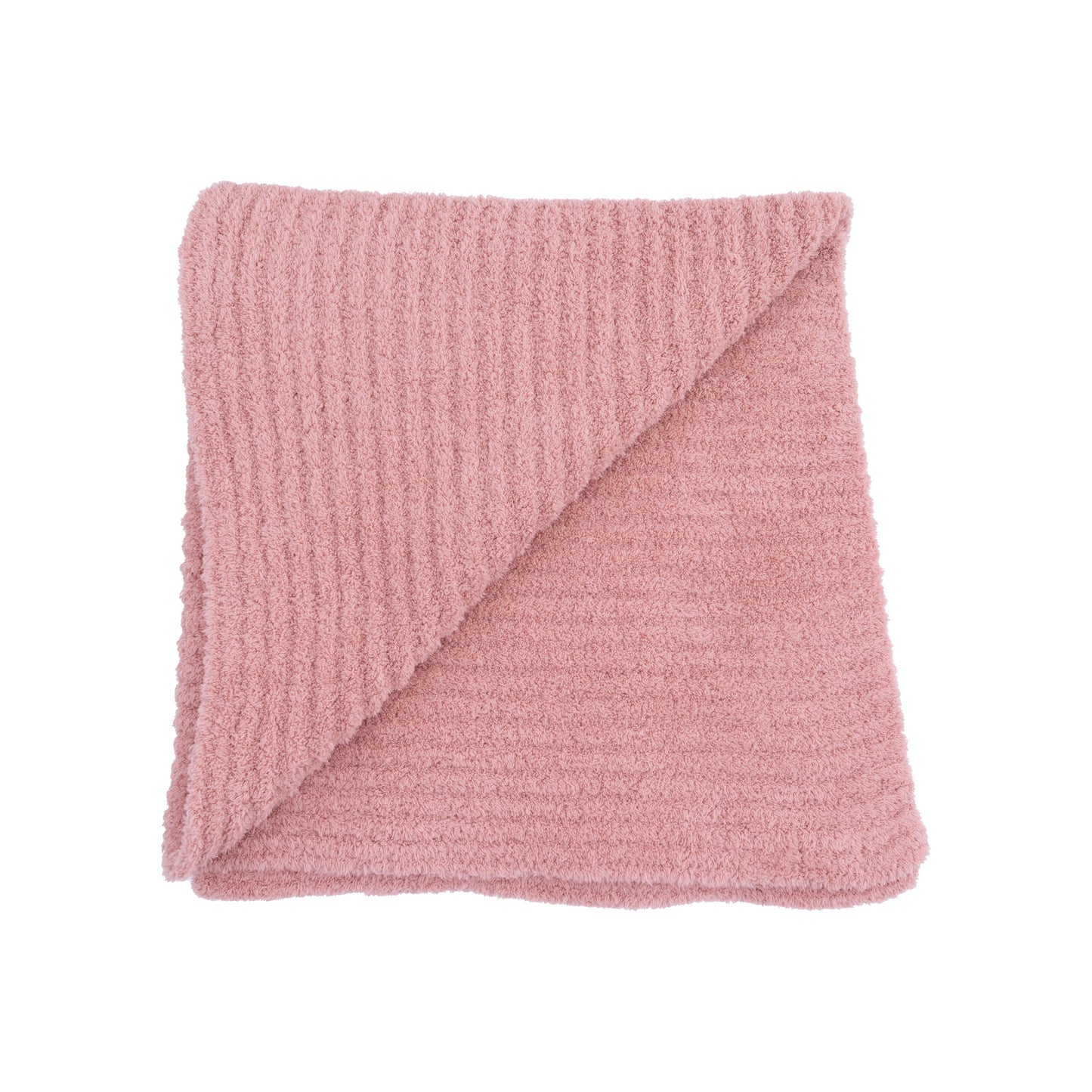 Chenille - Rose Chenille Blanket with Striped Texture-Angel Dear