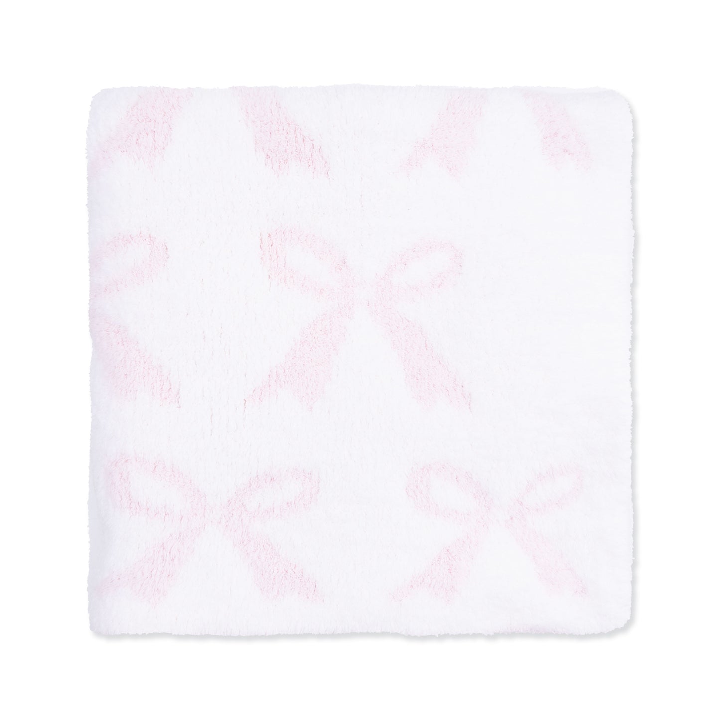 Chenille - Baby Pink Bow Blanket