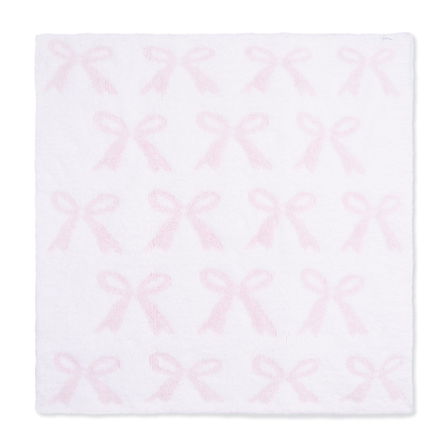 Chenille - Baby Pink Bow Blanket