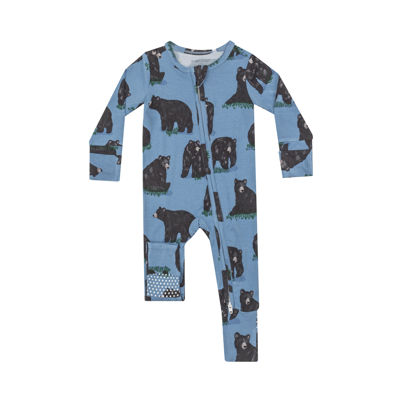 2 Way Zipper Romper - Black Bears-Angel Dear