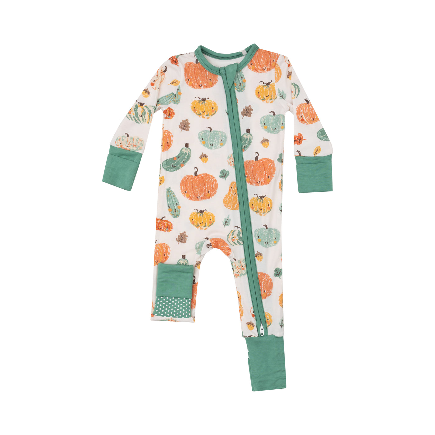 2 Way Zipper Romper - Crayon Pumpkins-Angel Dear