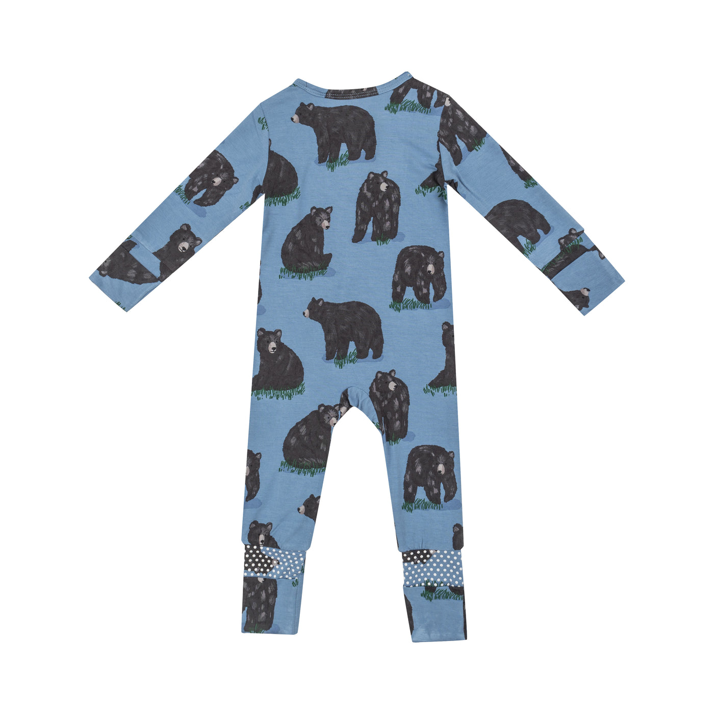 2 Way Zipper Romper - Black Bears