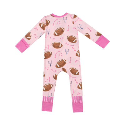 2 Way Zipper Romper - Footballs Pink by Angel Dear