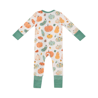 2 Way Zipper Romper - Crayon Pumpkins-Angel Dear