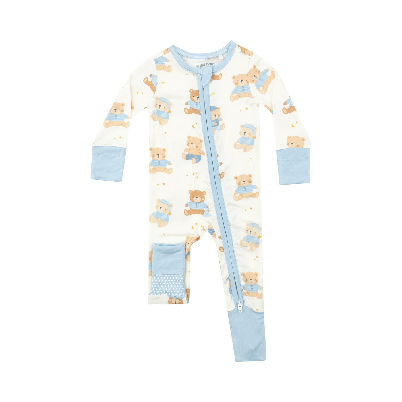 2 Way Zipper Romper - Teddy Bears Blue-Angel Dear