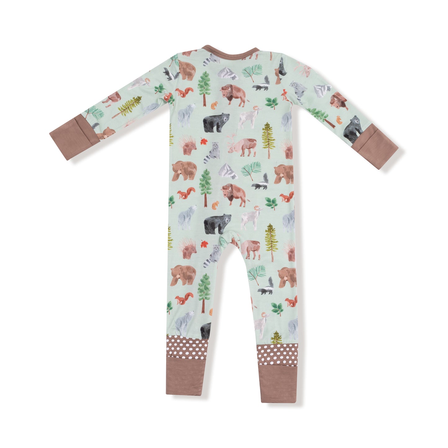 Convertible Romper in our  American Woodland Animals print from Angel Dear