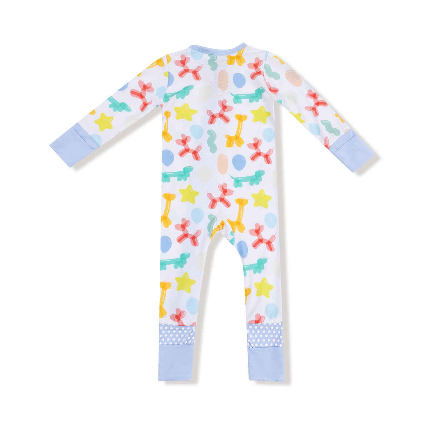 Convertible Romper in our  Balloon Animals Blue print from Angel Dear