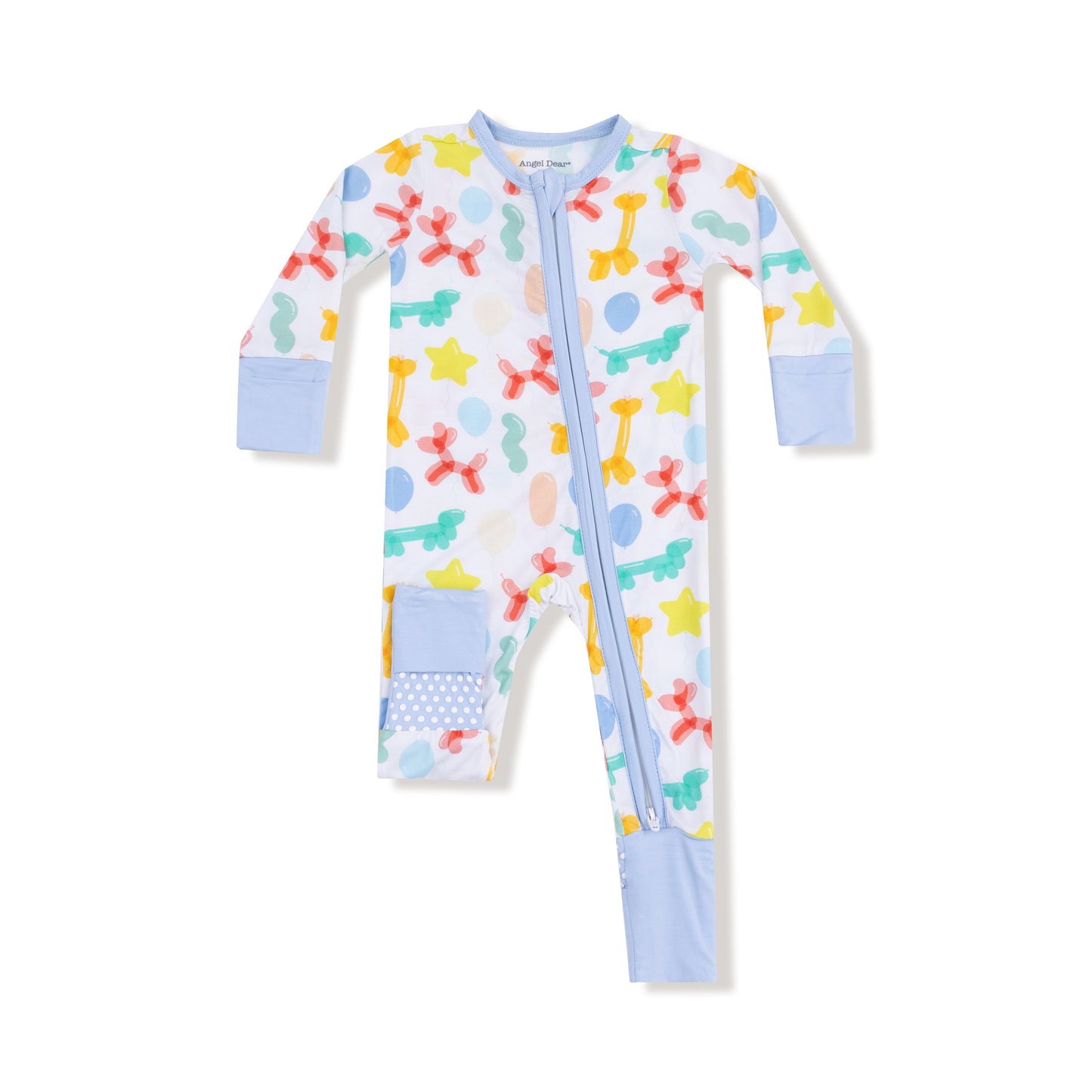 Convertible Romper in our  Balloon Animals Blue print from Angel Dear