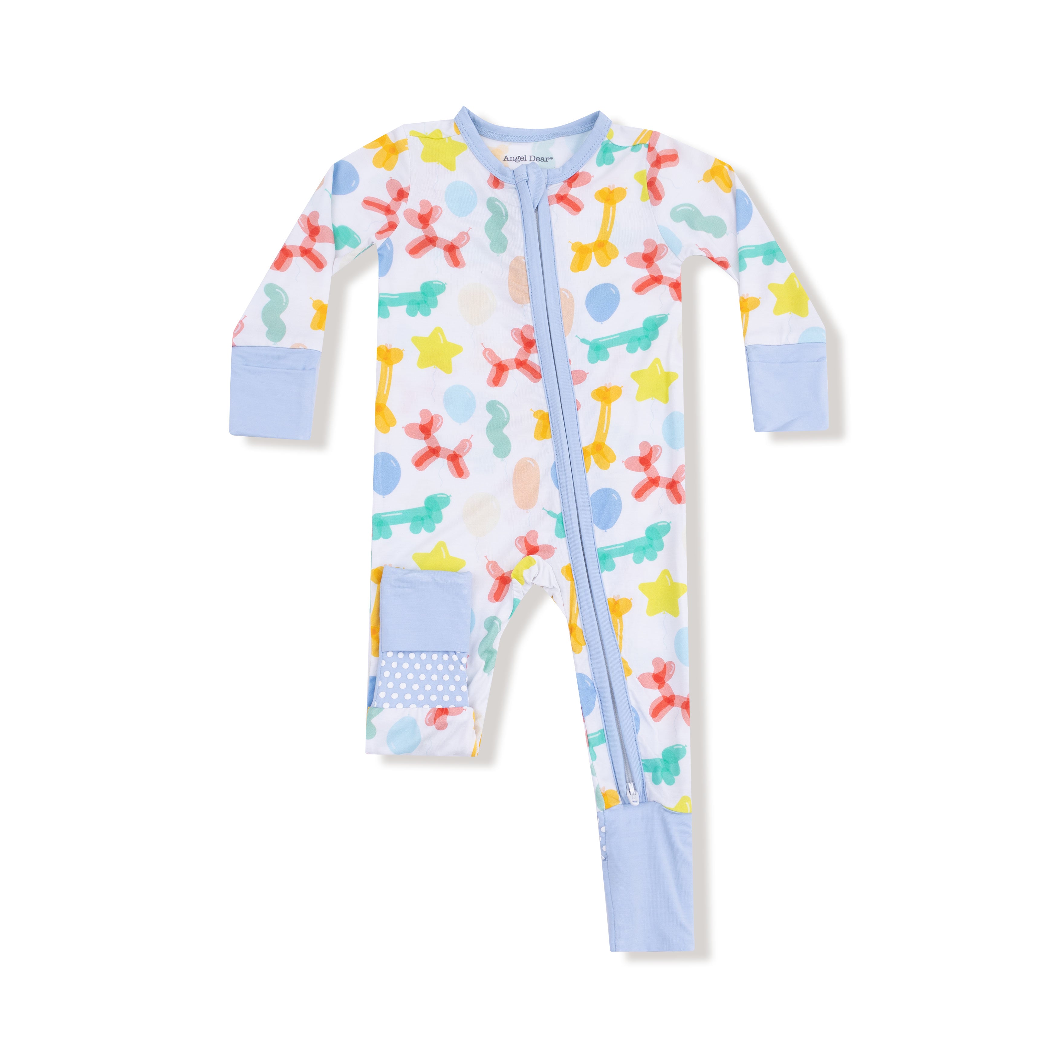 Convertible Romper in our  Balloon Animals Blue print from Angel Dear