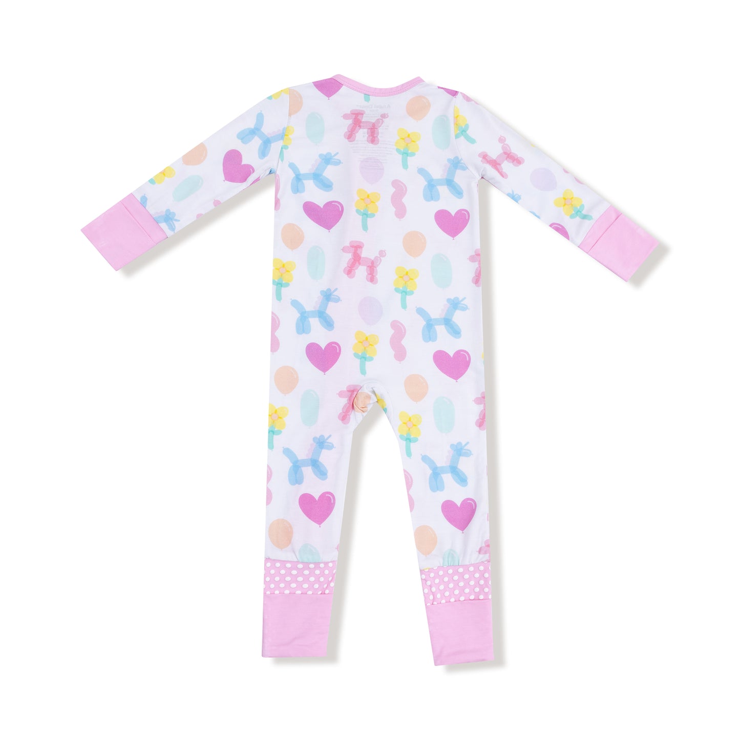 Convertible Romper in our  Balloon Animals Pink print from Angel Dear
