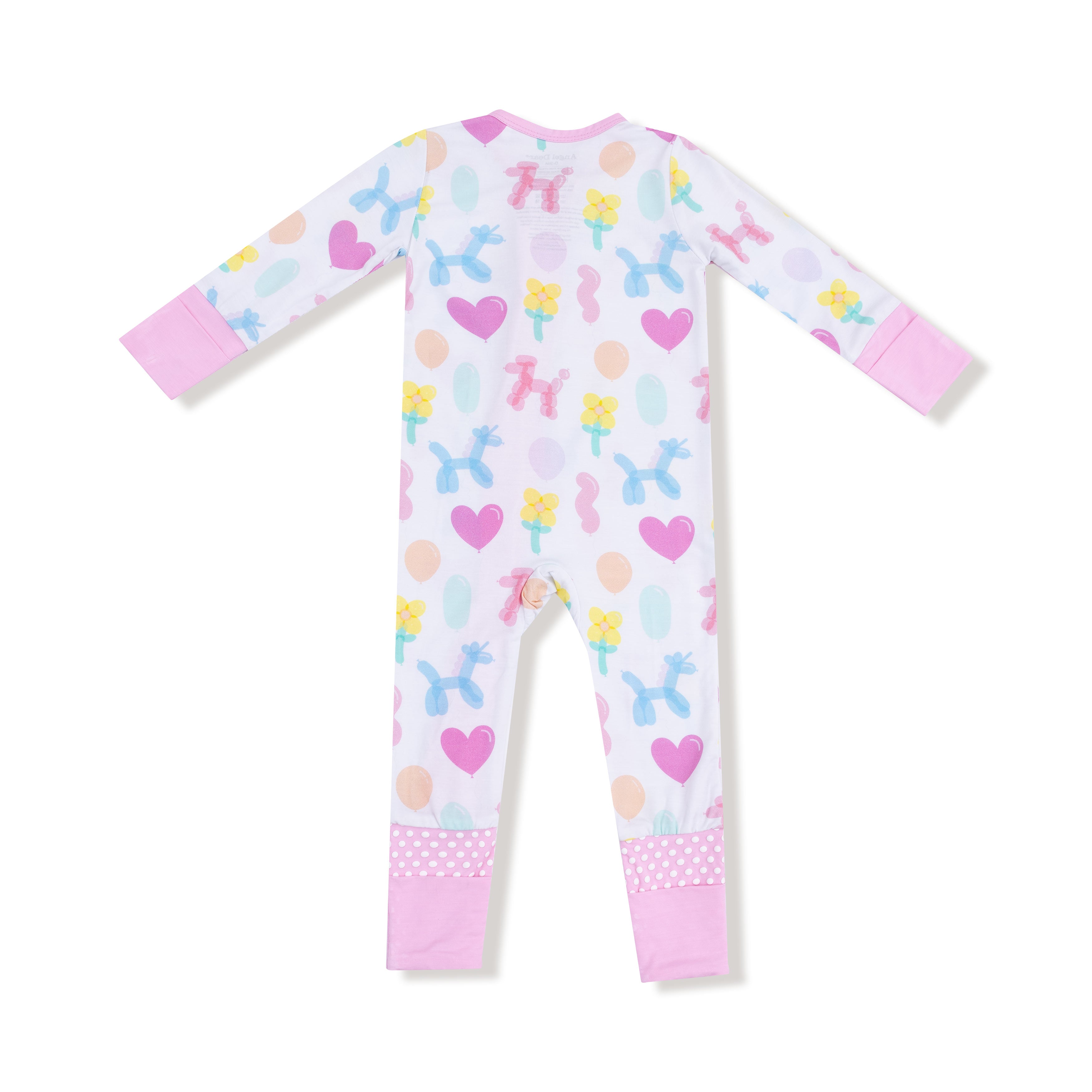 Convertible Romper in our  Balloon Animals Pink print from Angel Dear