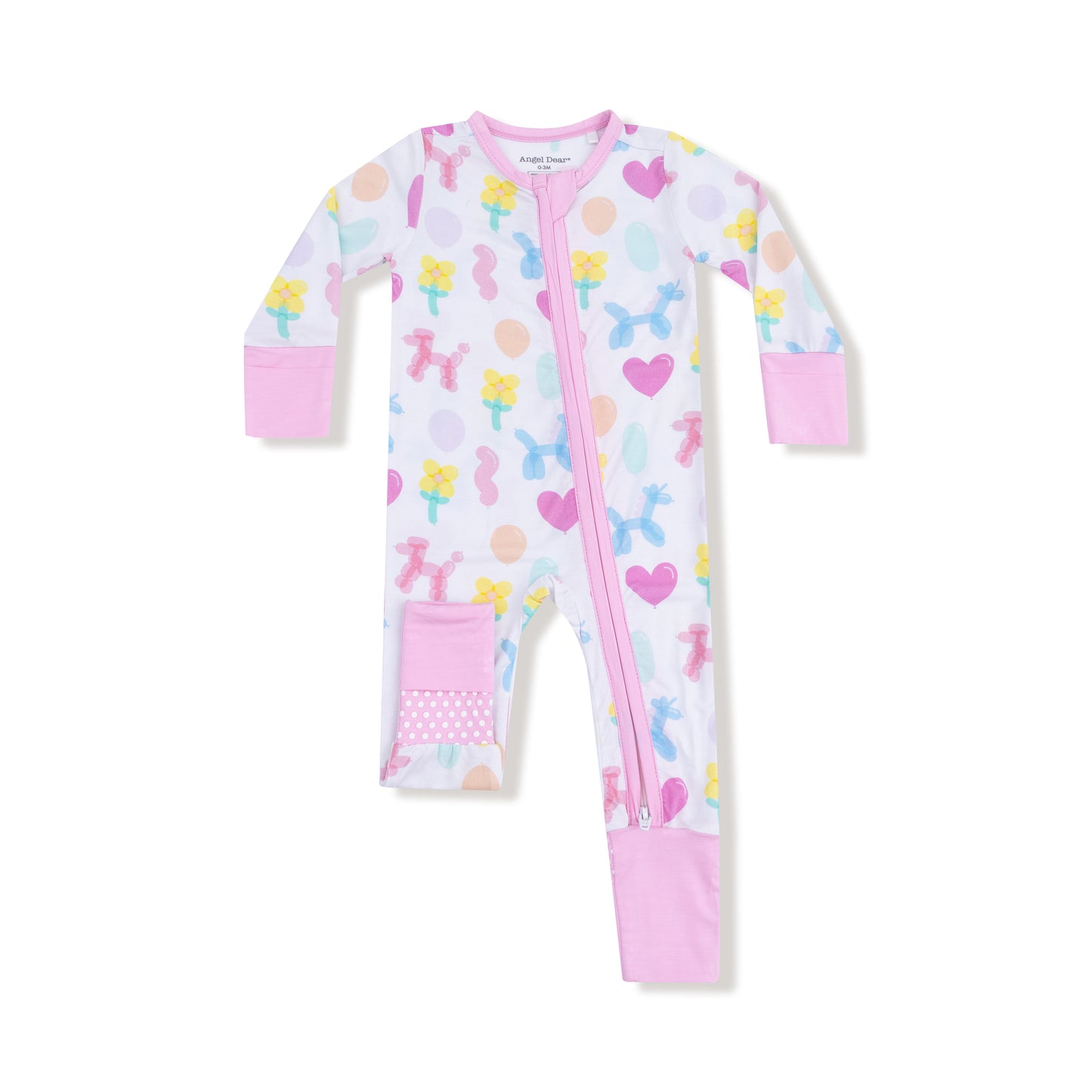 Convertible Romper in our  Balloon Animals Pink print from Angel Dear