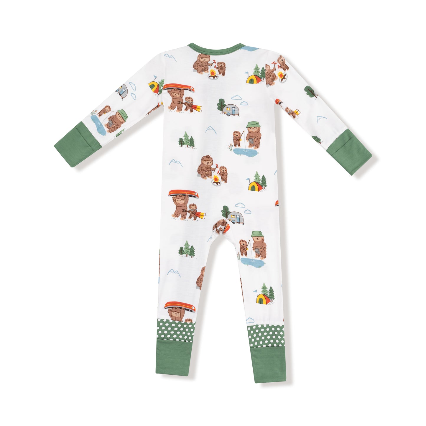 Convertible Romper in our  Bigfoot Camping print from Angel Dear