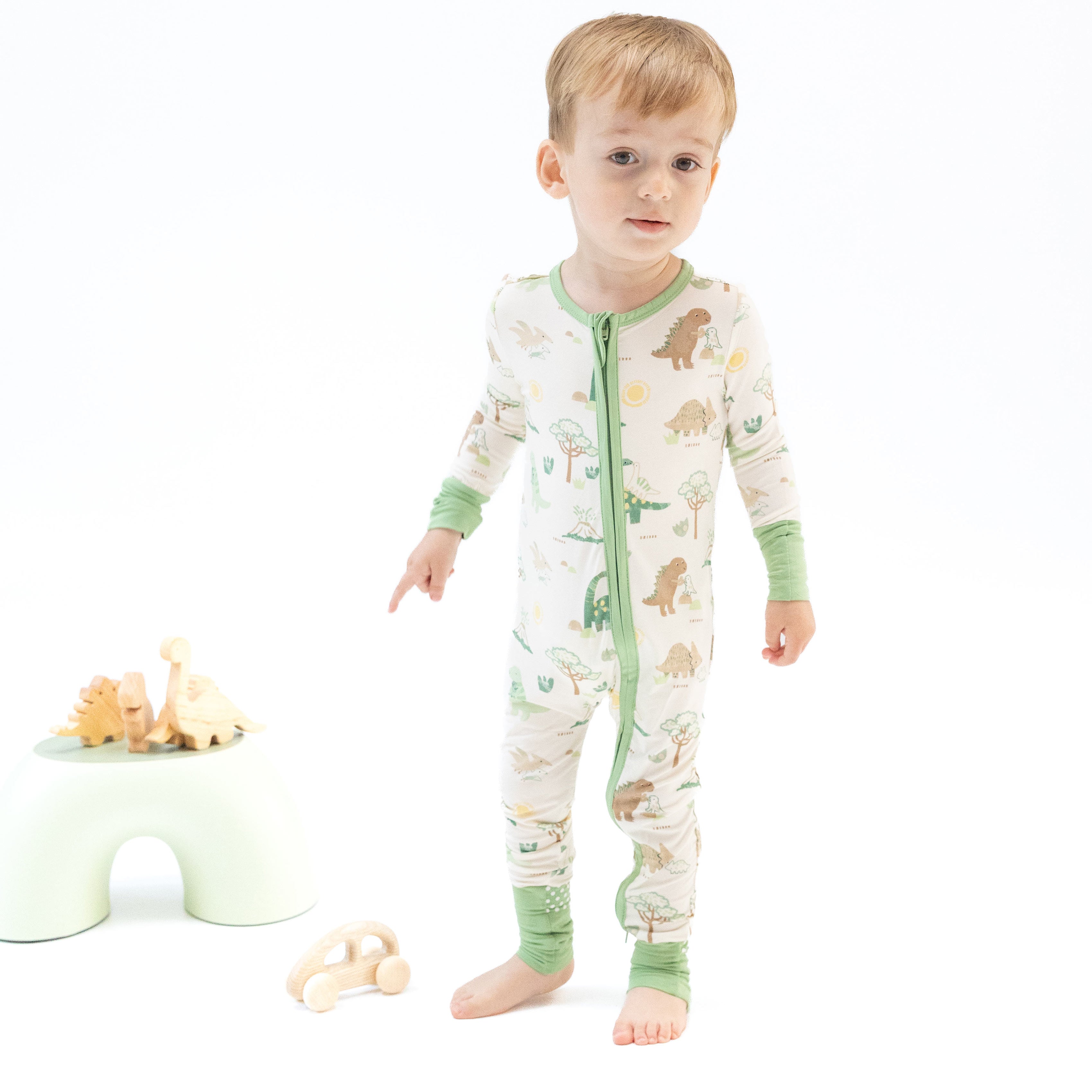 Convertible Romper in our  Baby Love Dinos print from Angel Dear