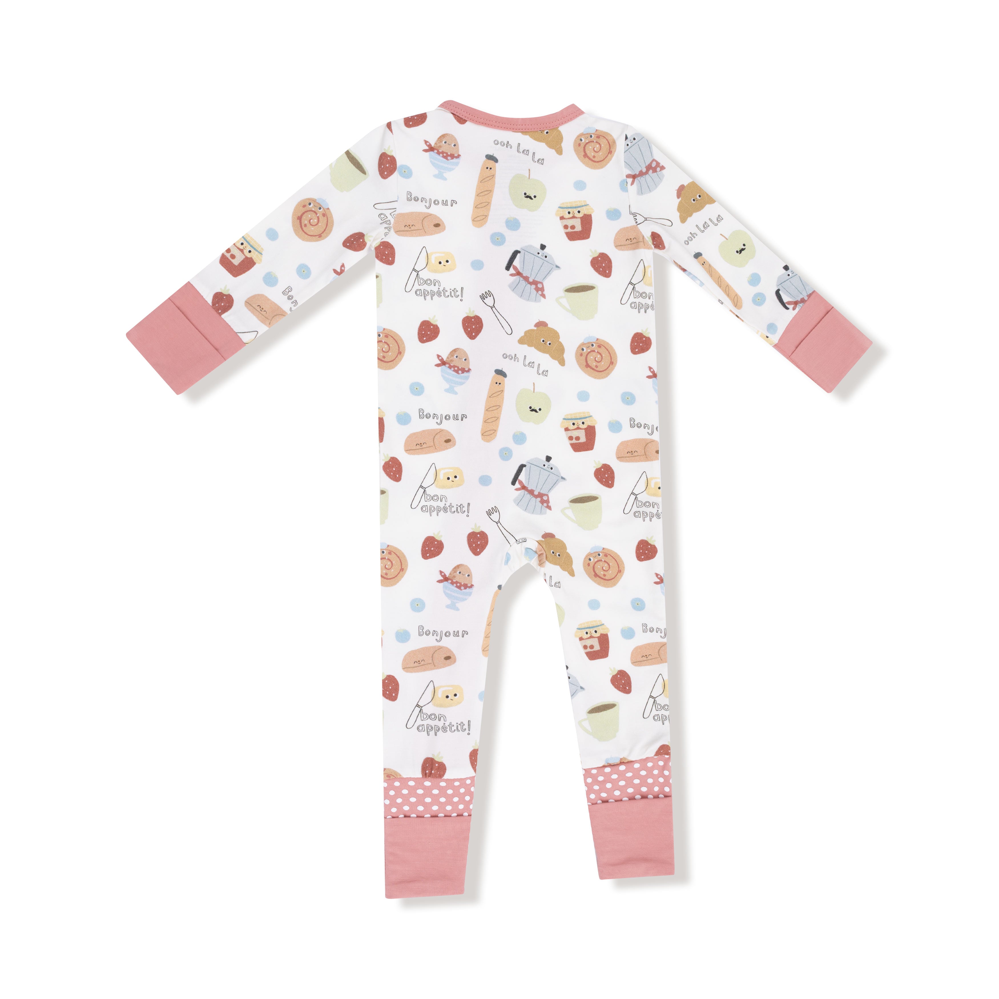 Convertible Romper in our  Bonjour Breakfast print from Angel Dear