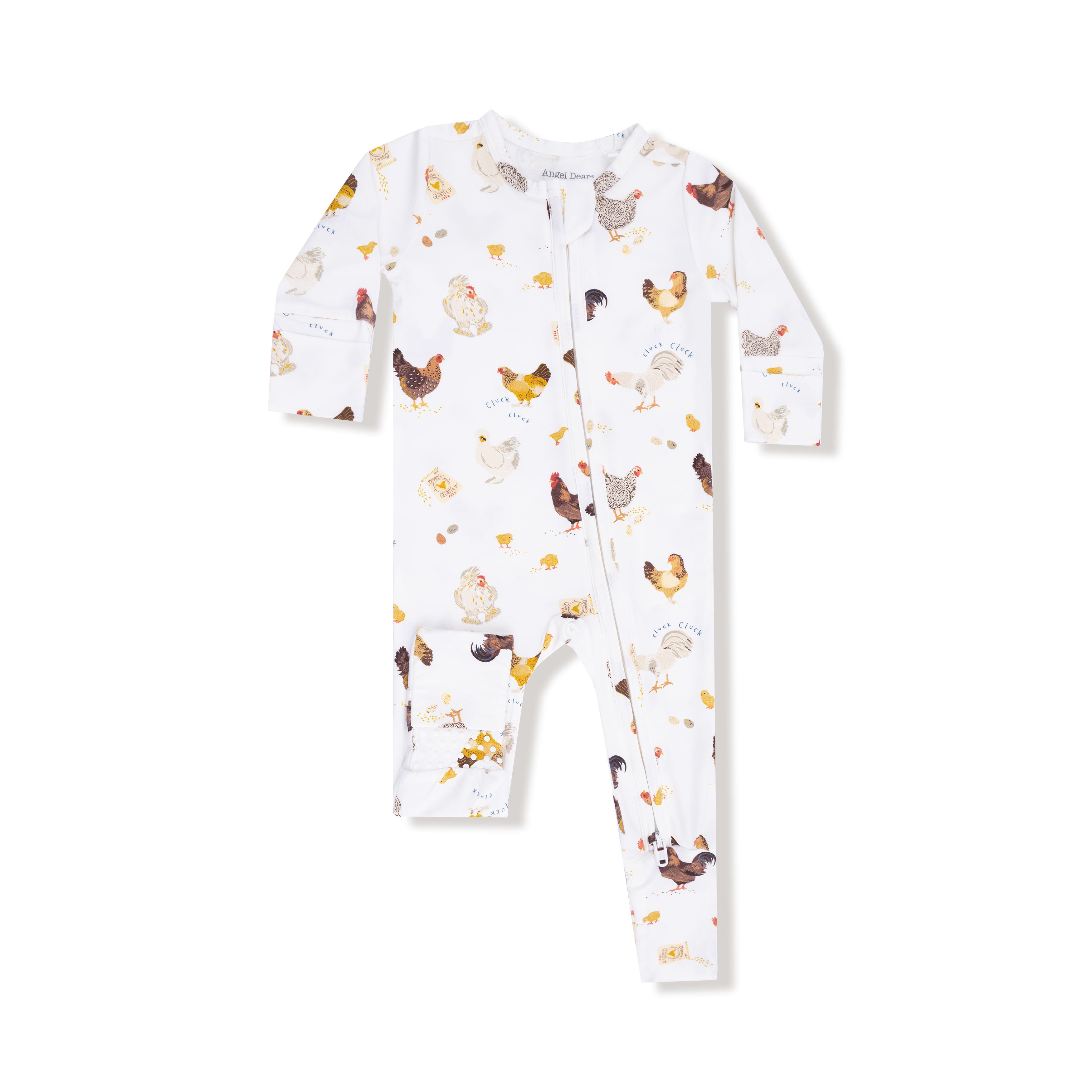 Convertible Romper in our  Collector Chickens - Unisex print from Angel Dear
