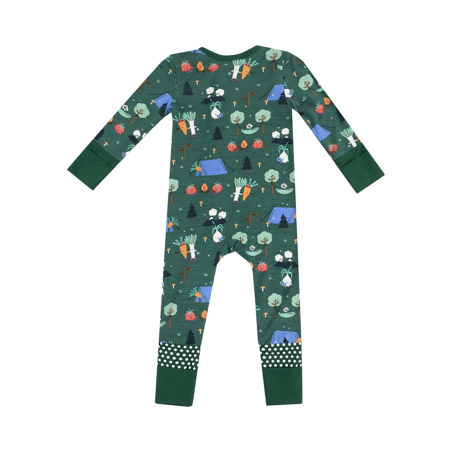 Convertible Romper in our  Camping Veggies print from Angel Dear