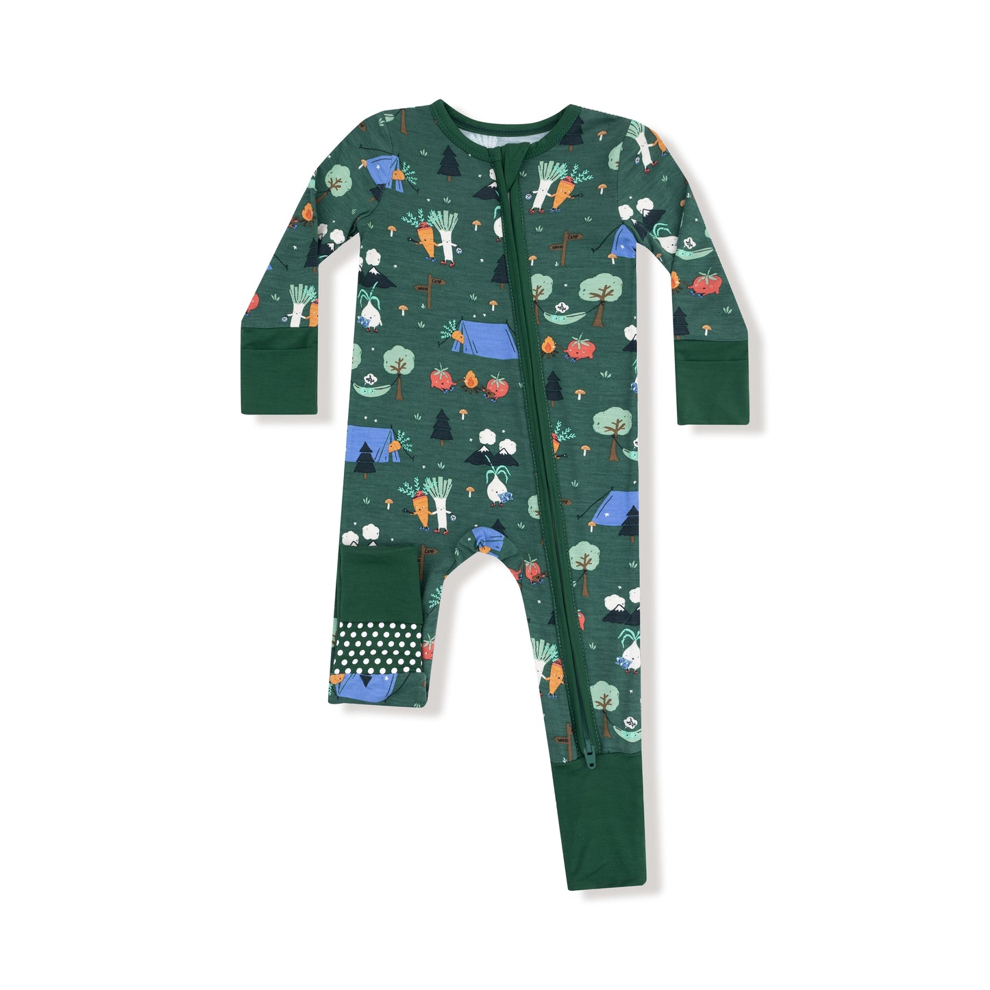 Convertible Romper in our  Camping Veggies print from Angel Dear